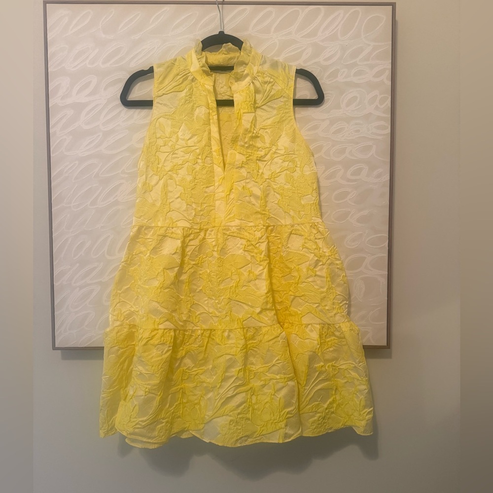 Amanda Uprichard Yellow Textured Dress
